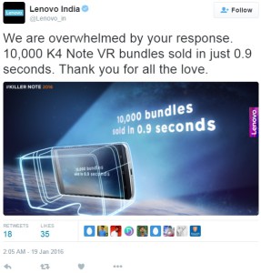 Lenovo K4 Note VR Bundles 10000 units sold Image 2 Naija tech Guide