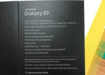 Samsung Galaxy S9 retail box