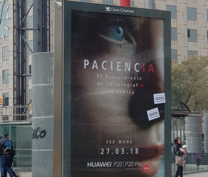 Huawei unveils banner to tease P20 and P20 Pro in Barcelona