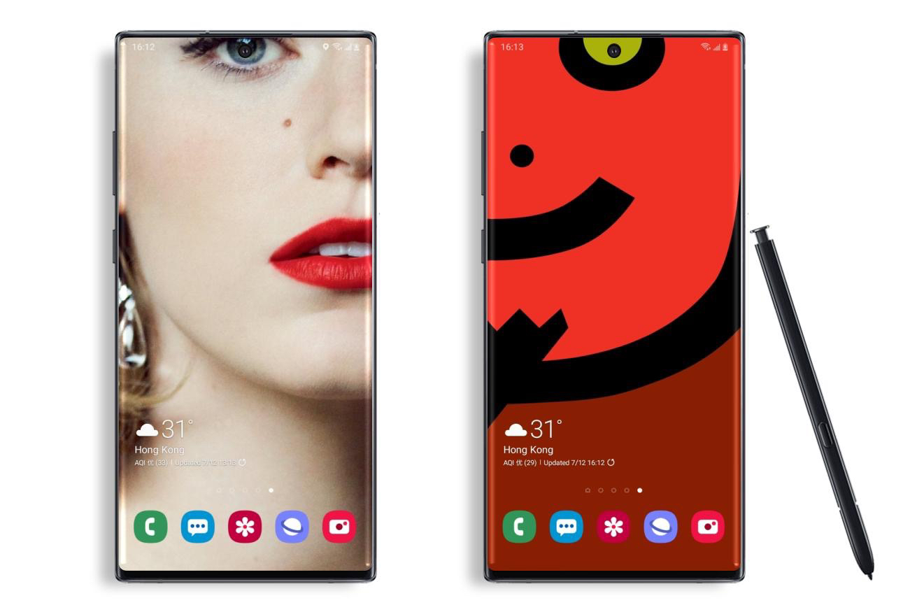 Galaxy Note 10 and Note 10+ get creative notch wallpapers in the Galaxy Store