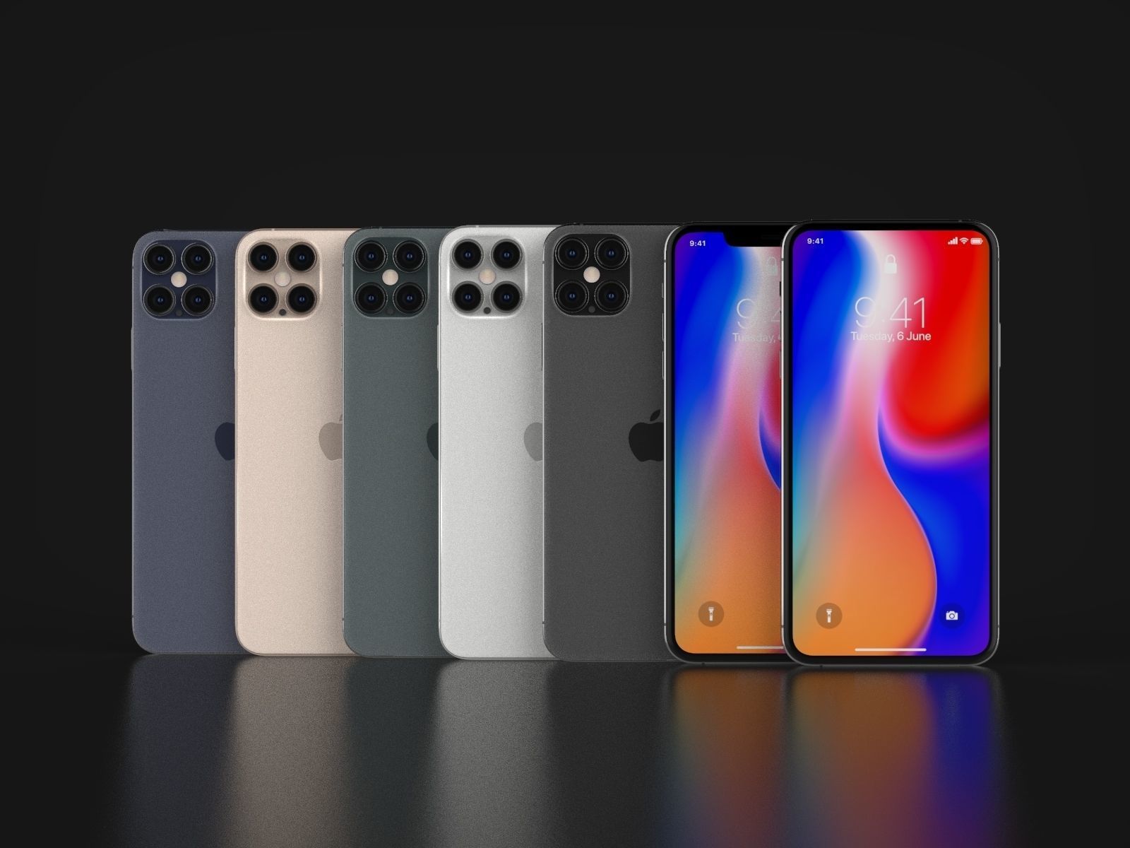 Apple to equip the four upcoming iPhone 12 devices with 5G according to leaks.