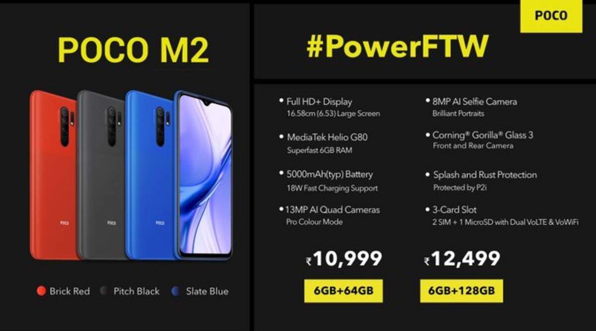 POCO M2 Launched in India; To go on First Sale on September 15