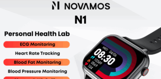 Novamos N1 Smartwatch features ECG Monitoring and Blood Glucose Tracking