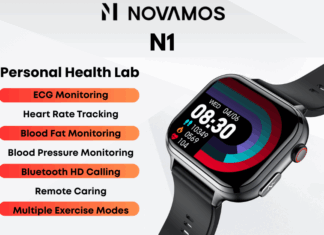 Novamos N1 Smartwatch features ECG Monitoring and Blood Glucose Tracking