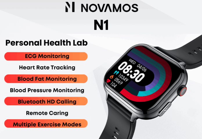Novamos N1 Smartwatch features ECG Monitoring and Blood Glucose Tracking