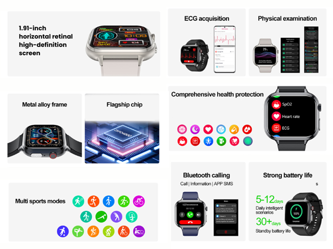 Novamos N1: Smartwatch with ECG Monitoring and Blood Glucose Tracking 1 Novamos N1 Smartwatch Features