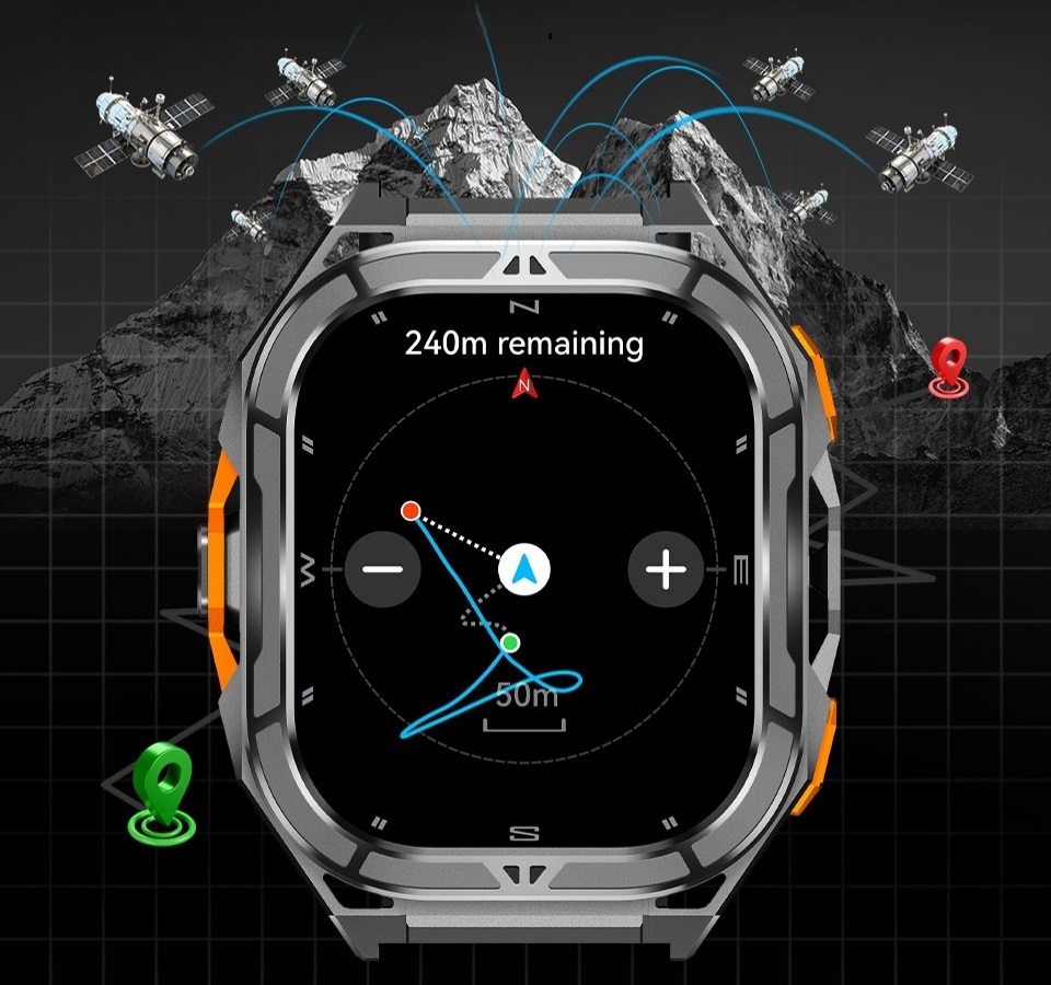 Rogbid Apex X5 GPS Smartwatch: The Ultimate Outdoor Companion with 60-Day Battery Life 2 Rogbid Apex X5 supports Trackback to retrace your path